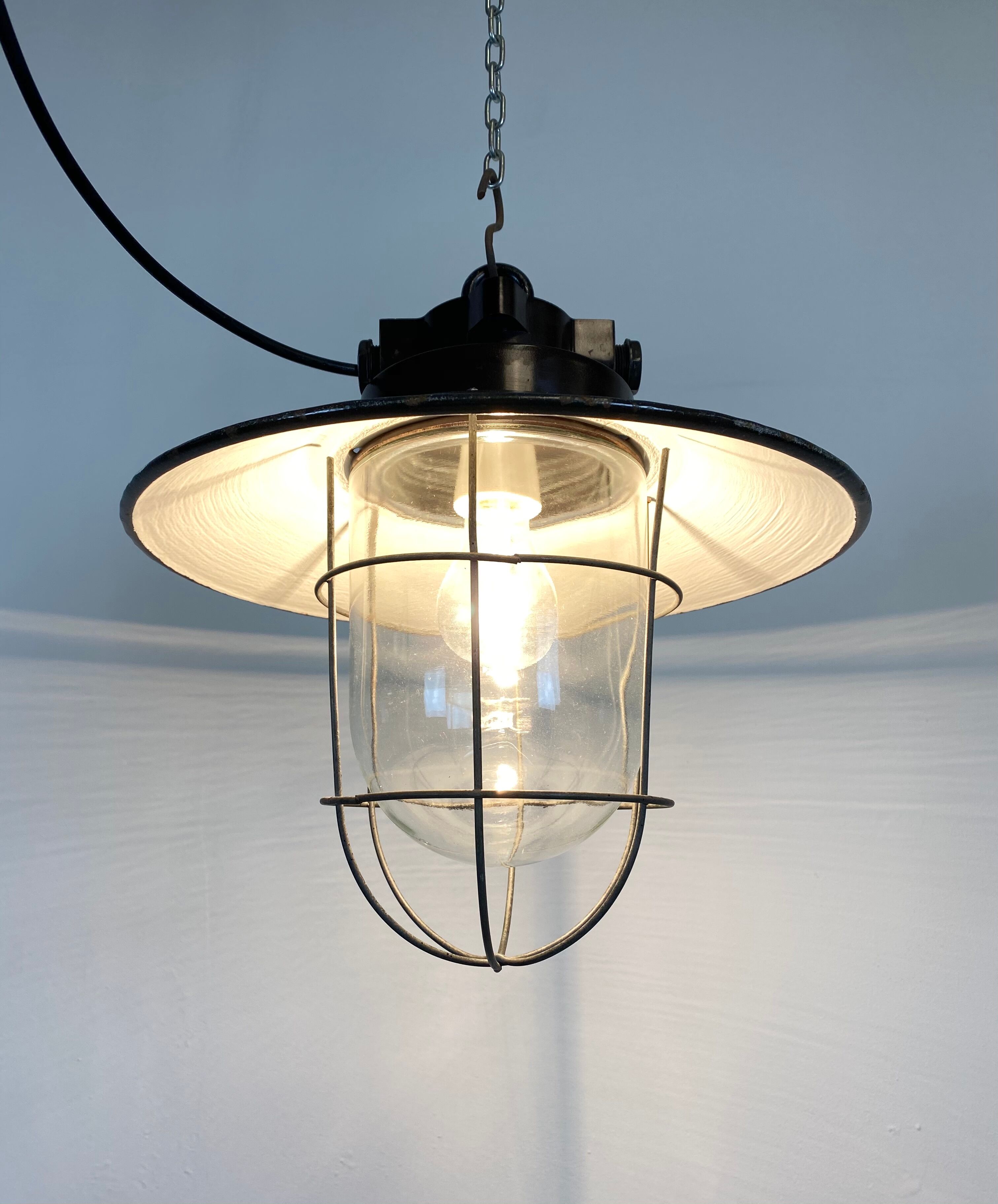 Industrial factory hanging lamp, 1960s