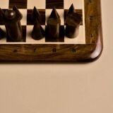 Wooden chessboard, geometric pieces