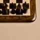 Wooden chessboard, geometric pieces