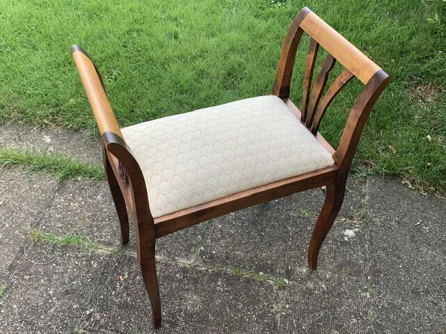 Bench, end of sofa, two-tone wooden end of bed. Old