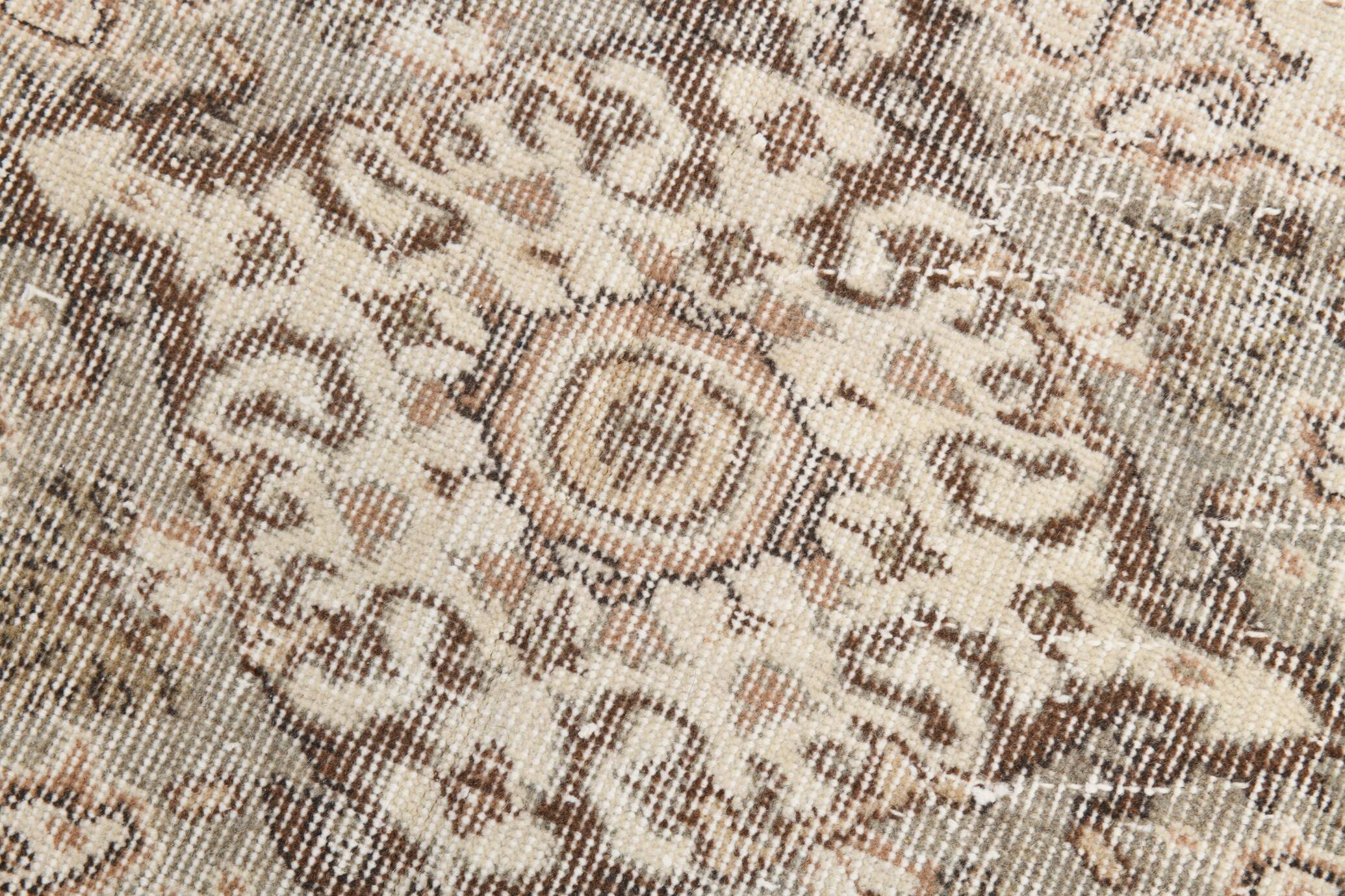 5x9 Classic Brown & Beige Vintage Rug, 163x267Cm