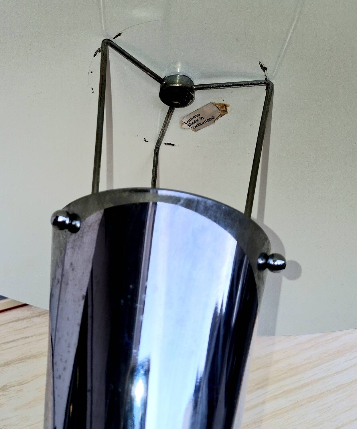 Vintage lamp design Lumess Switzerland 1970s decor