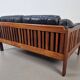 Mid-Century Modern Scandinavian Monte Carlo Sofa in Black Leather and Wood by Ingvar Stockum, 1965