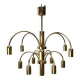 German vintage brass chandelier by Star Leuchten, 1970s.
