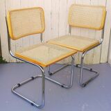 Pair of chairs cesca B32 marcel Breuer canned