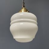 English opaline with brass glass pendant lamp