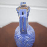 Vase in brutalist blue glazed terracotta 70