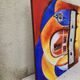 Large contemporary abstract painting signed Beyond Knowledge... the Universe