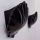 Pair of vintage wall lights in black porcelain, France 1970.