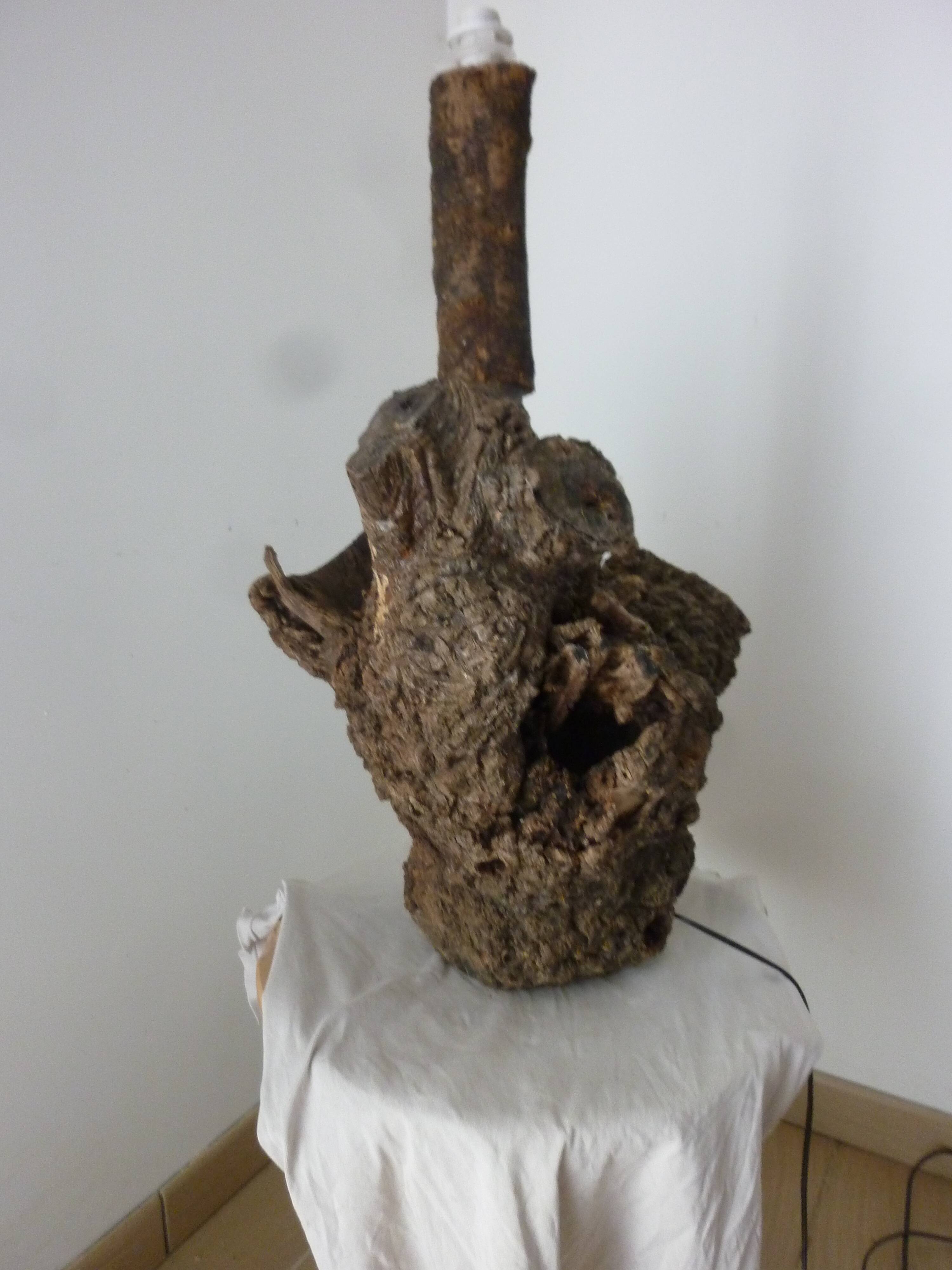 Brutalist turned wood lamp