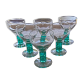 Water glasses with opaline feet