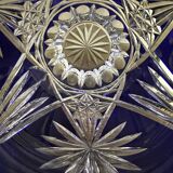 Vase Baccarat en Cristal Taillé Bleu Cobalt H 26 cm