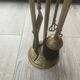 Brass fireplace tool set
