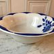 Salad bowl Digoin Sarreguemines Corsica blue 40s-50s