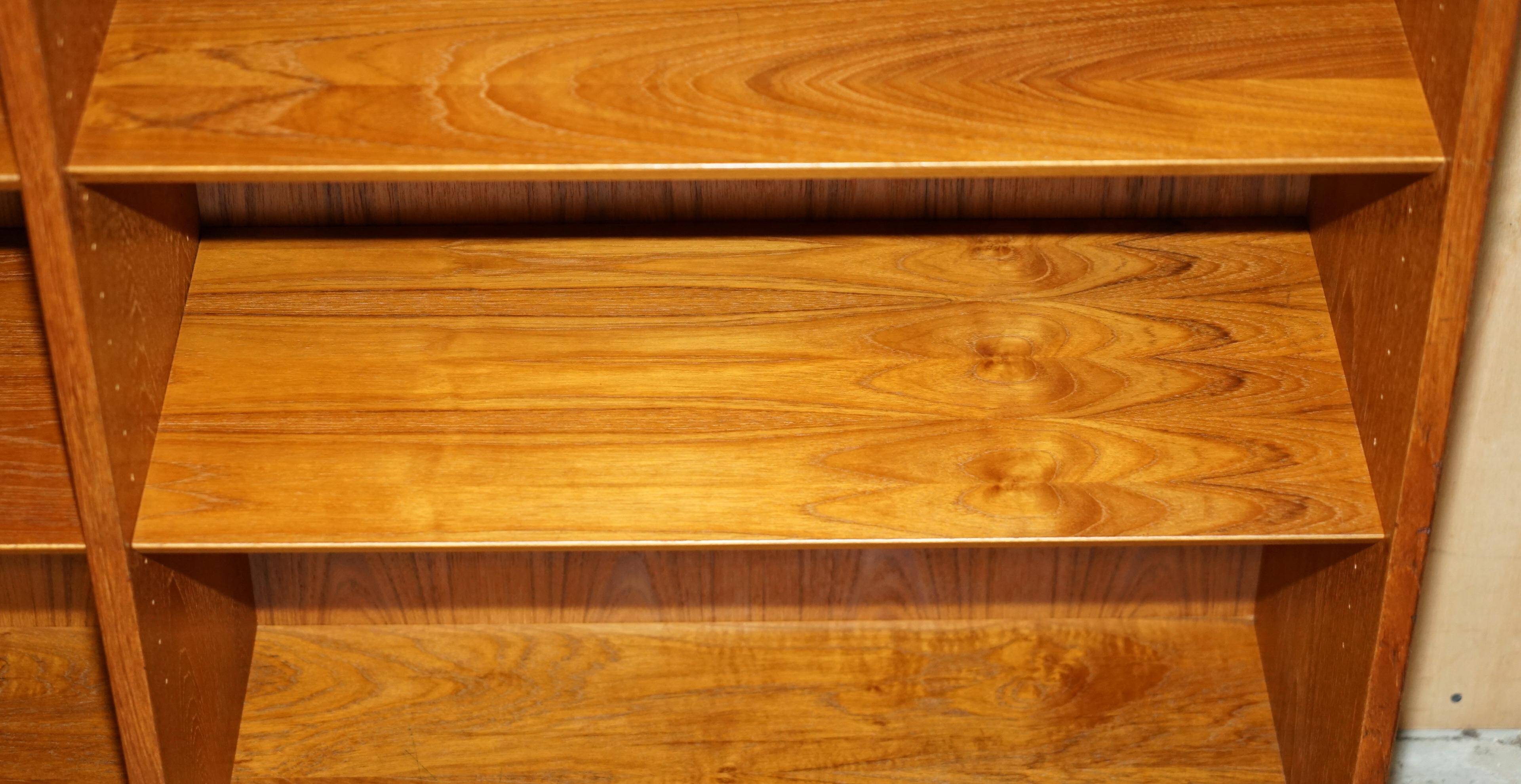 Pair of large open bookshelves Poul Hundevad Mid Century Modern in teak