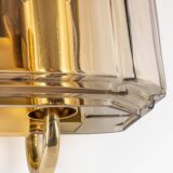 Large smoked glass wall sconces by Limburg, Germany.