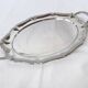 Old silver metal tray engraved tableware service