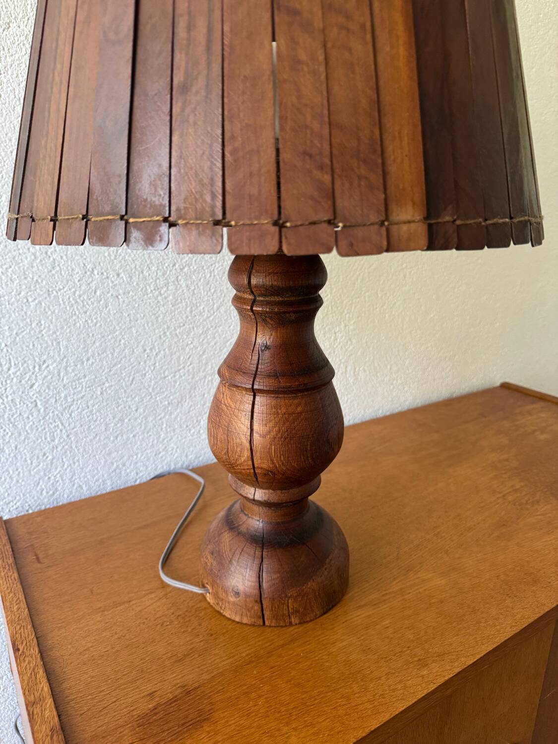 Large teak lamp from the 60s