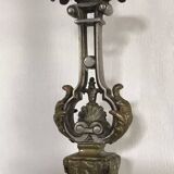 Pair of antique bronze candlesticks from the 19th century