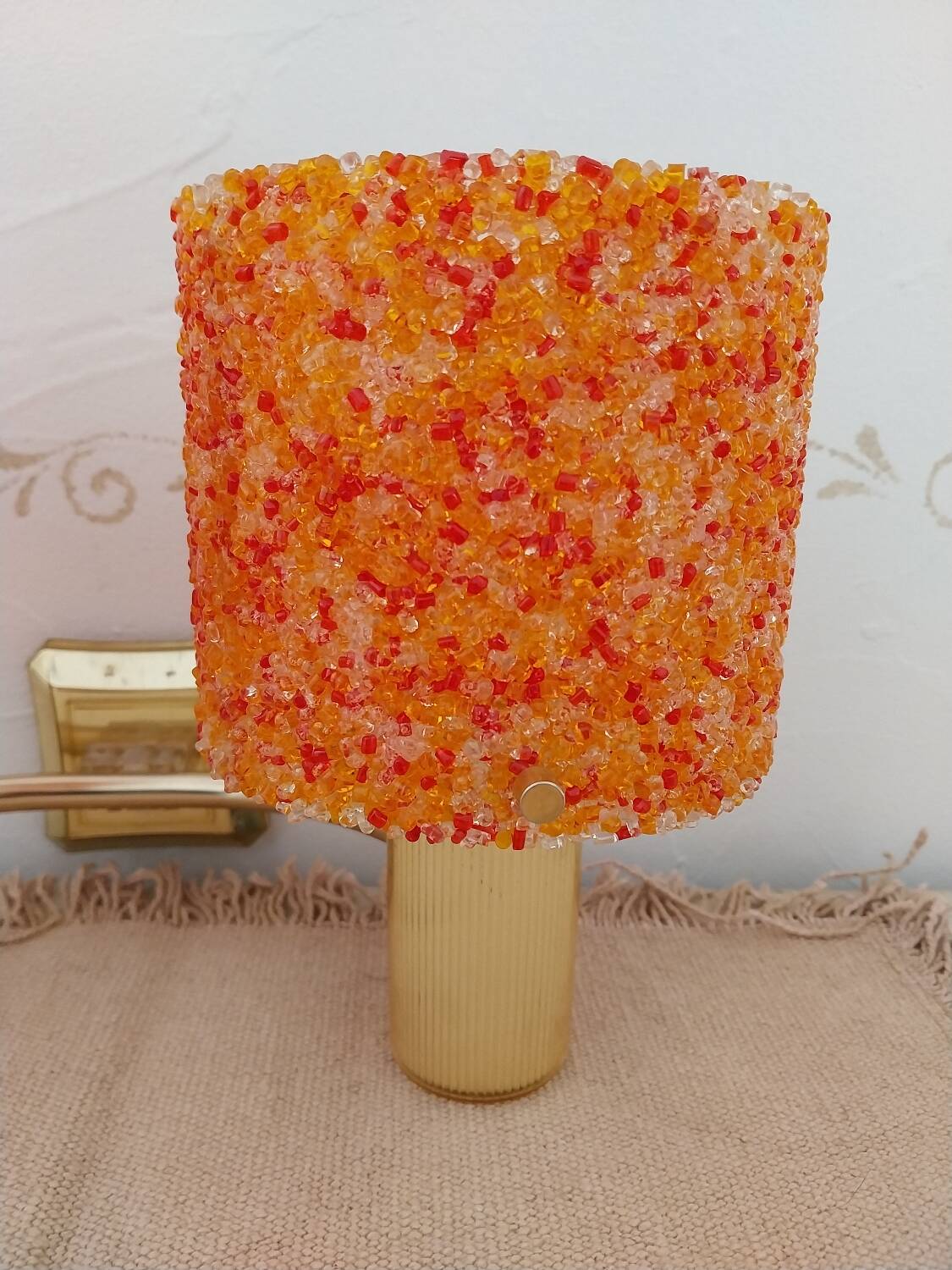 Orange perspex wall light
