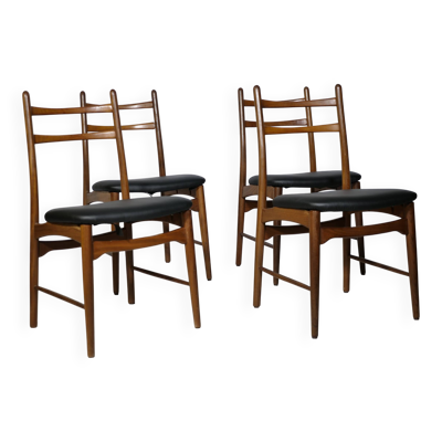 Chaises de salle à manger en teck, design de Georg Leowald pour Wilkhahn, lot de 4, années 1960
