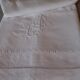 Drap ancien en lin début XXe monogrammé & brodé main
