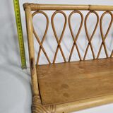 Vintage rattan wall shelf, 64 cm