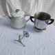 White silver Salam coffee pot Limoges France