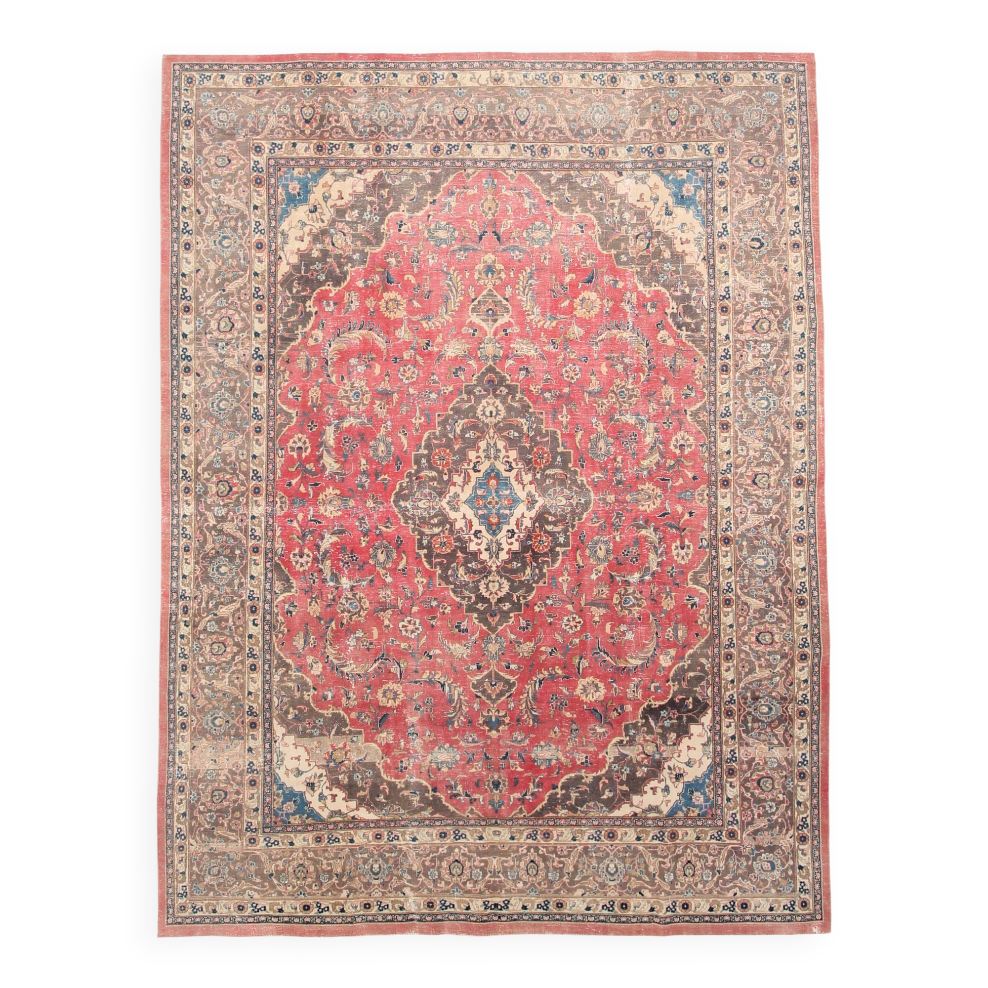 10x12 Red & Brown Antique Classic Persian Rug, 291x384Cm
