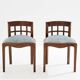 Paul T. Frankl pair of wavy walnut and mohair velvet chairs 1933