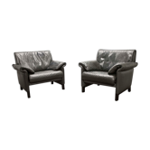 Pair of de Sede ds-14b leather armchairs