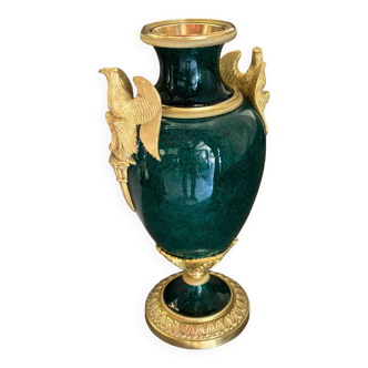 Porcelain and bronze vase