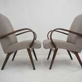 1960s pair of Ton/Thonet beech armchairs, czechoslovakia