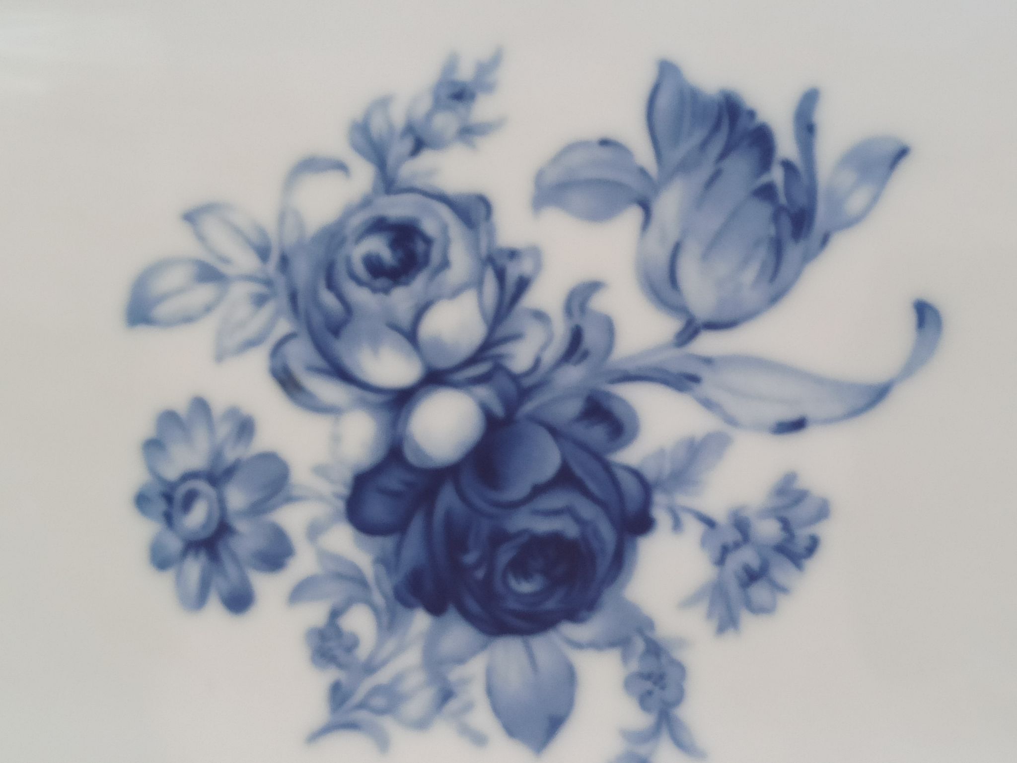 Presentation tray in blue and white Baudour porcelain