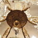 Ancient bronze and pampilles chandeliers with facets and crystal cups - old style - 6 fires