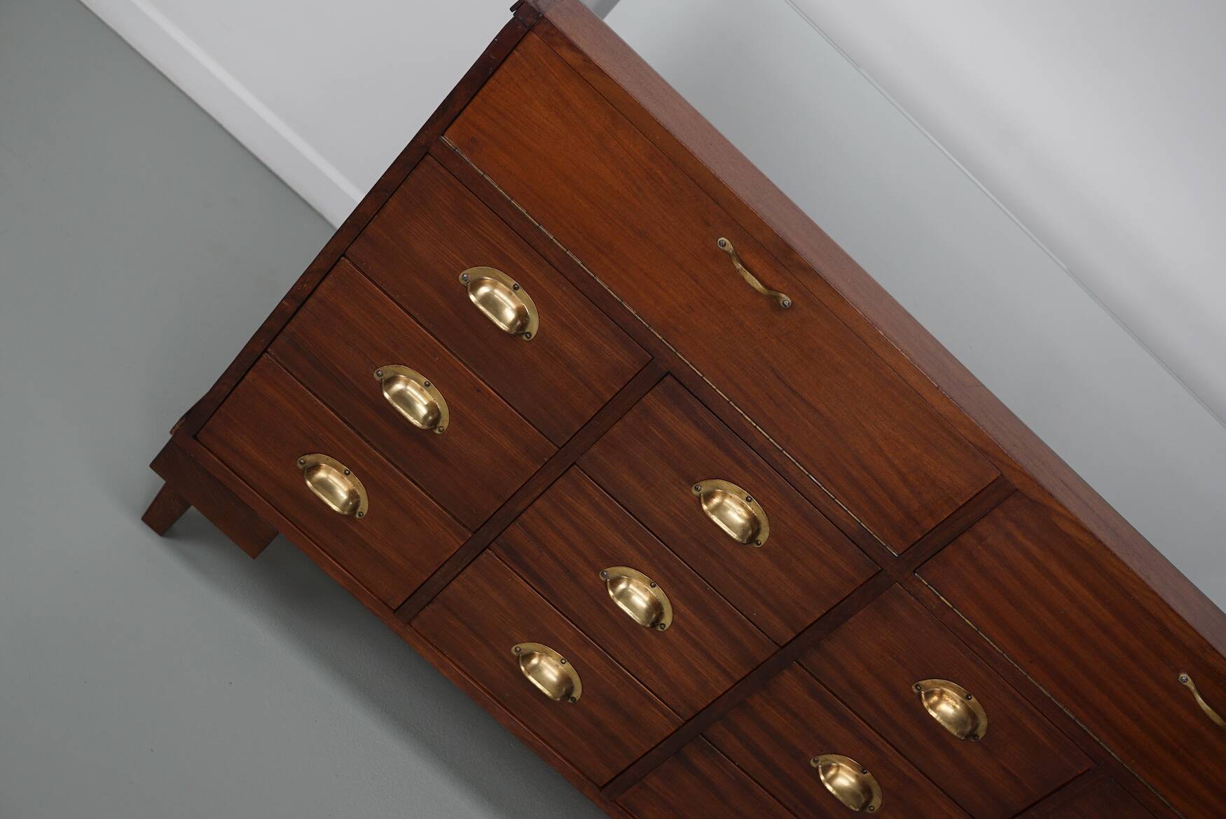 Vintage oak haberdashery cabinet or shop counter, 1950/60