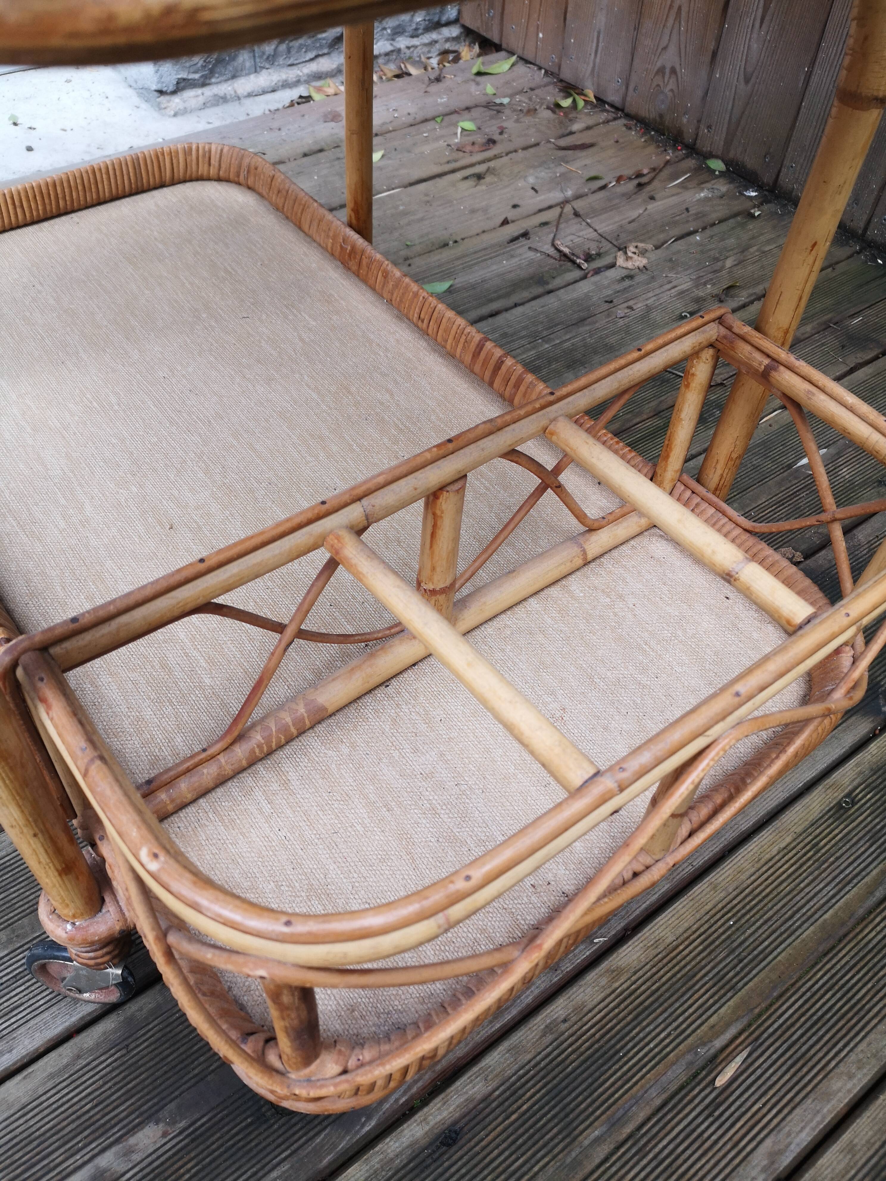 Rattan trolley - circa 1970s