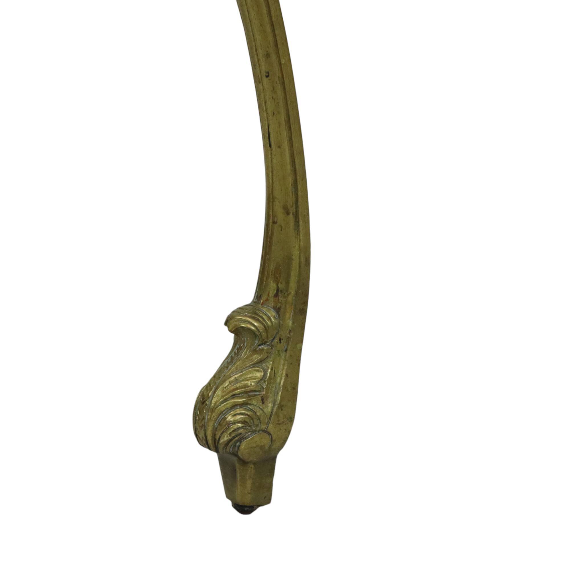 French Marble Console Ornate Brass Legs Baroque Style