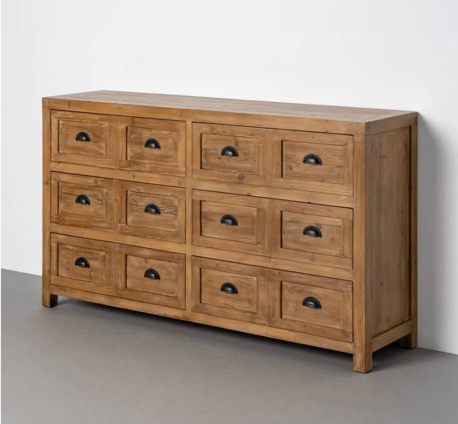 Commode en bois massif 6 tiroirs – campagne chic esprit meuble de métier