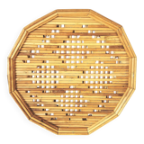 Rattan and bamboo serving tray