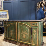 Buffet de chasse de style Louis XIV à double évolution en bois peint