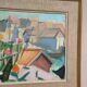 Swedish Original Oil on Canvas – "Figure Near a Flower Fence" by Carl Gunne – Signed – Vintage and Framed – 69.5 × 48 cm (27.4" × 18.9")