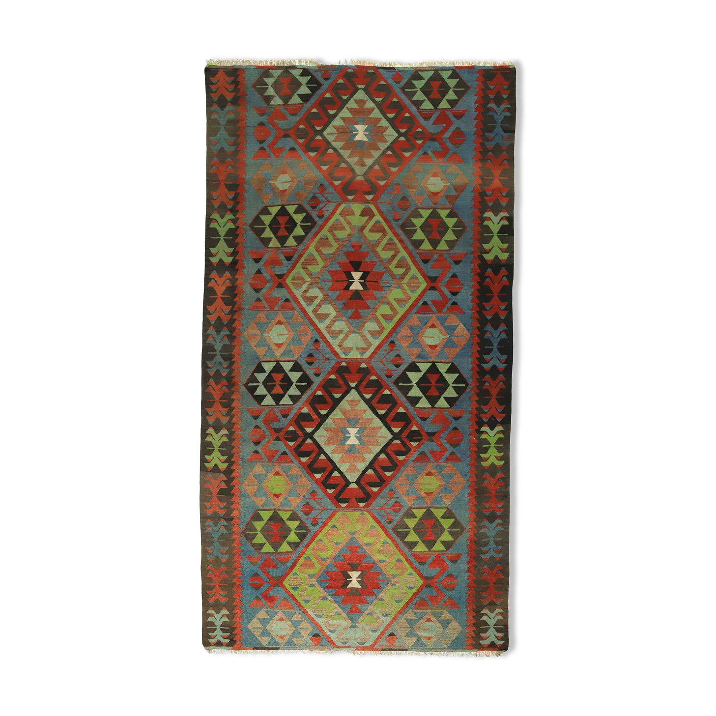 Anatolian handmade kilim rug 320 cm x 169 cm