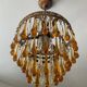 Vintage chandeliers with amber glass tassels and drops