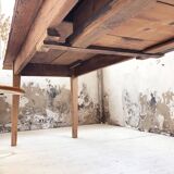 Old farm table with 225 cm extension cords