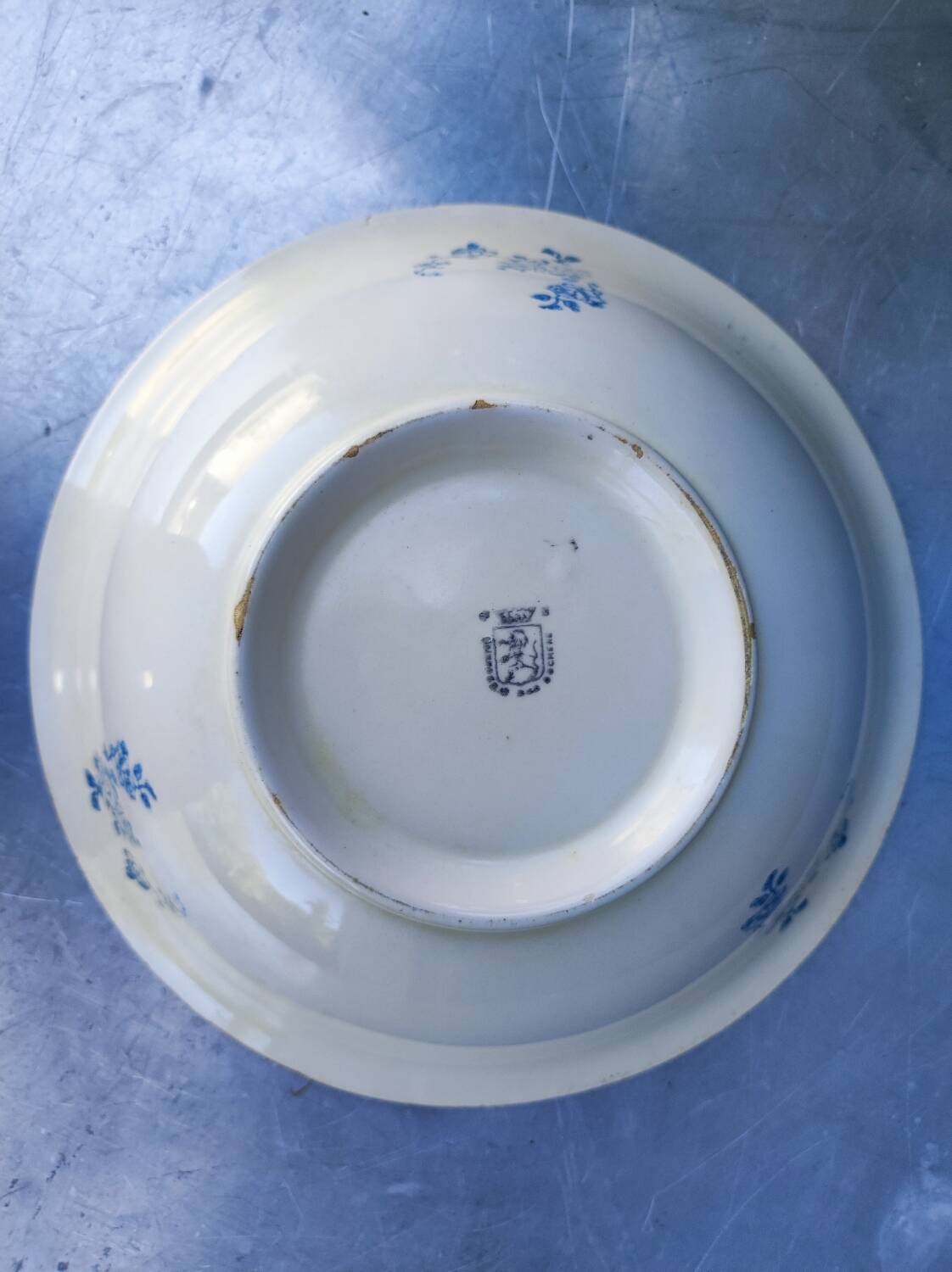 Antique salad bowl, Lyon earthenware