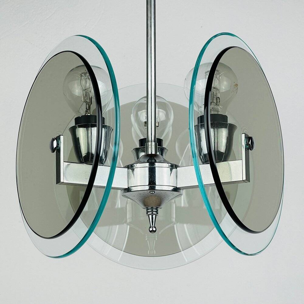 Vintage glass pendant lamp by Fontana Arte, 1970s.