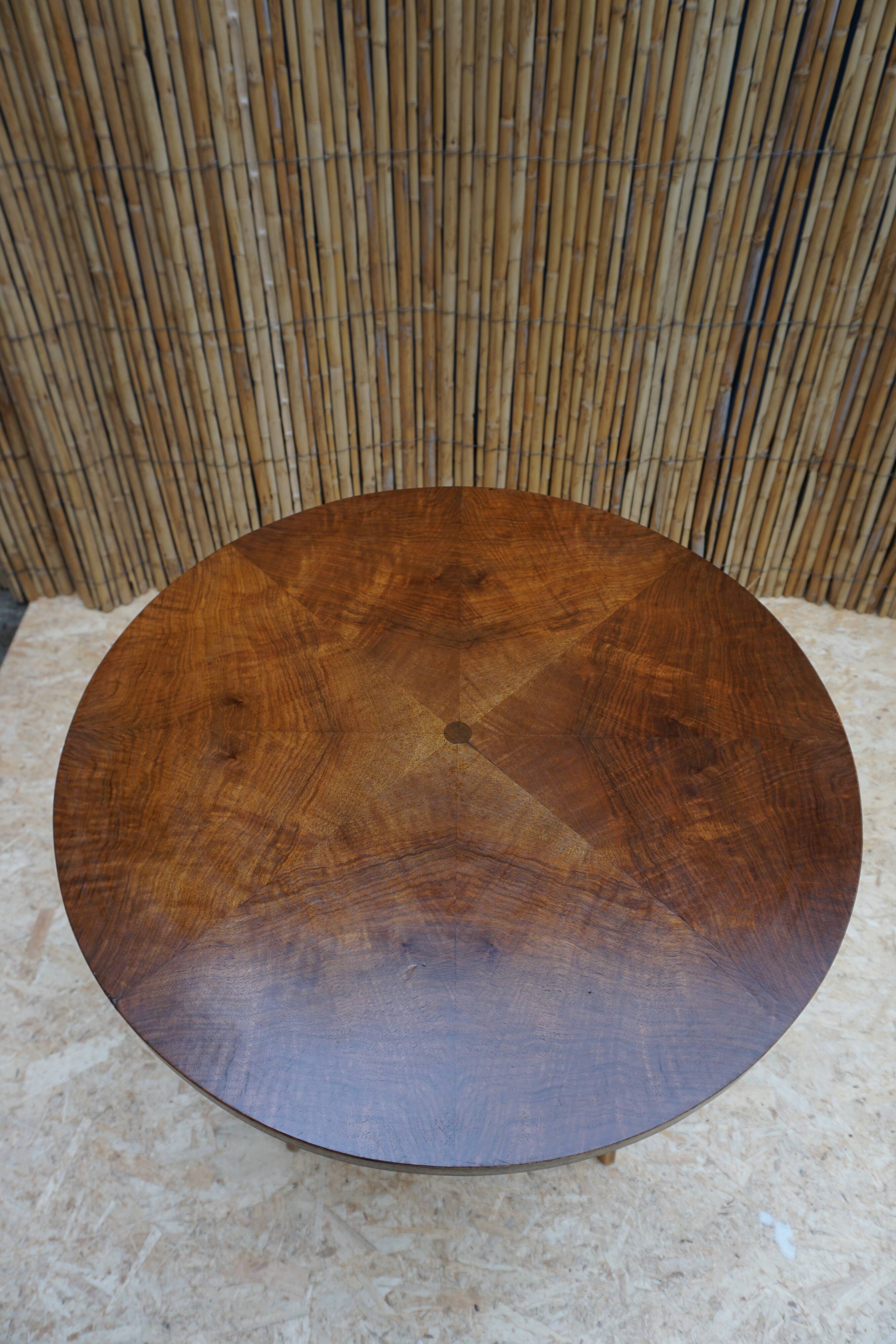 Art Deco walnut side table or coffee table.
