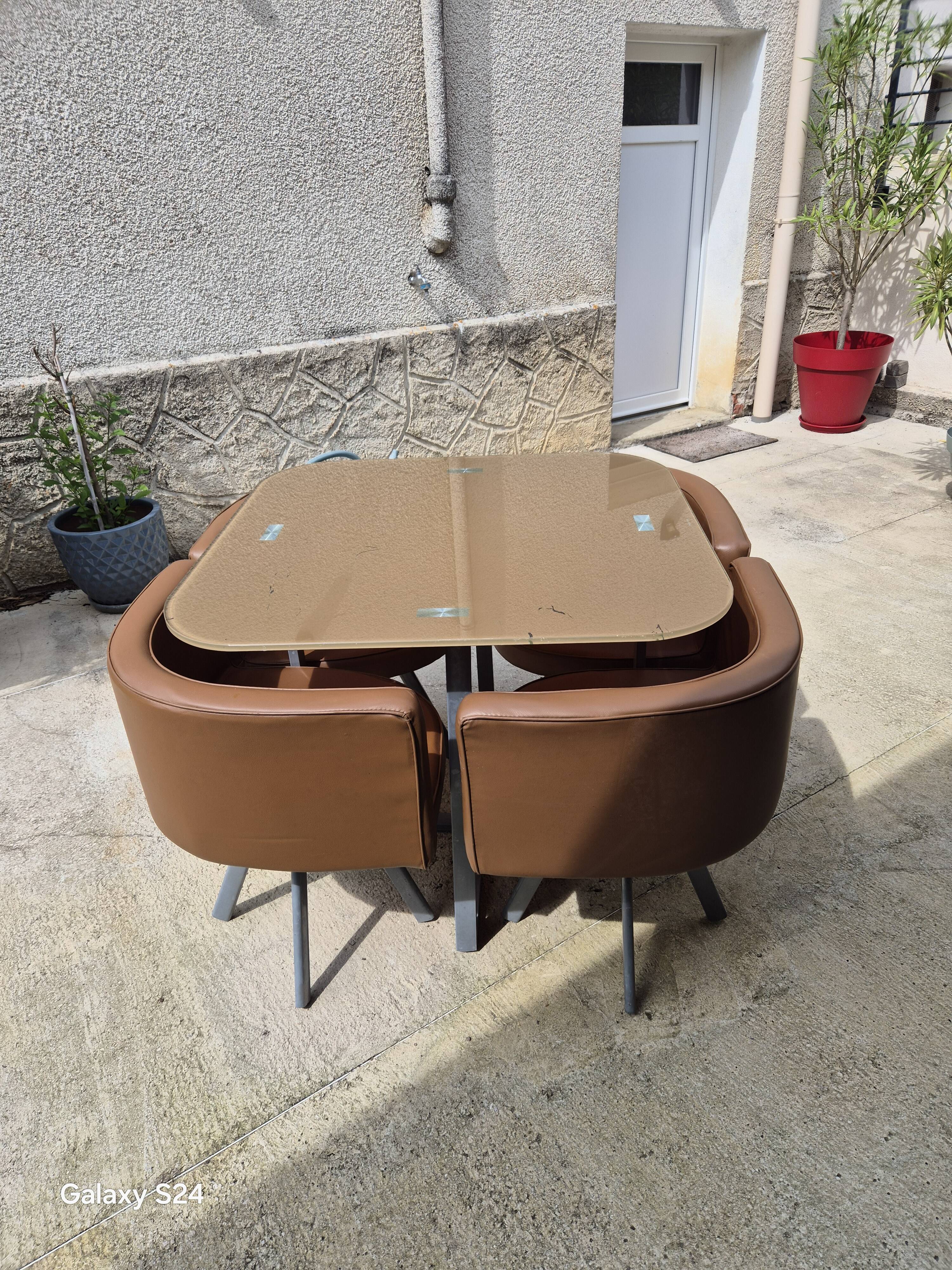 Vintage mosaic table and chairs