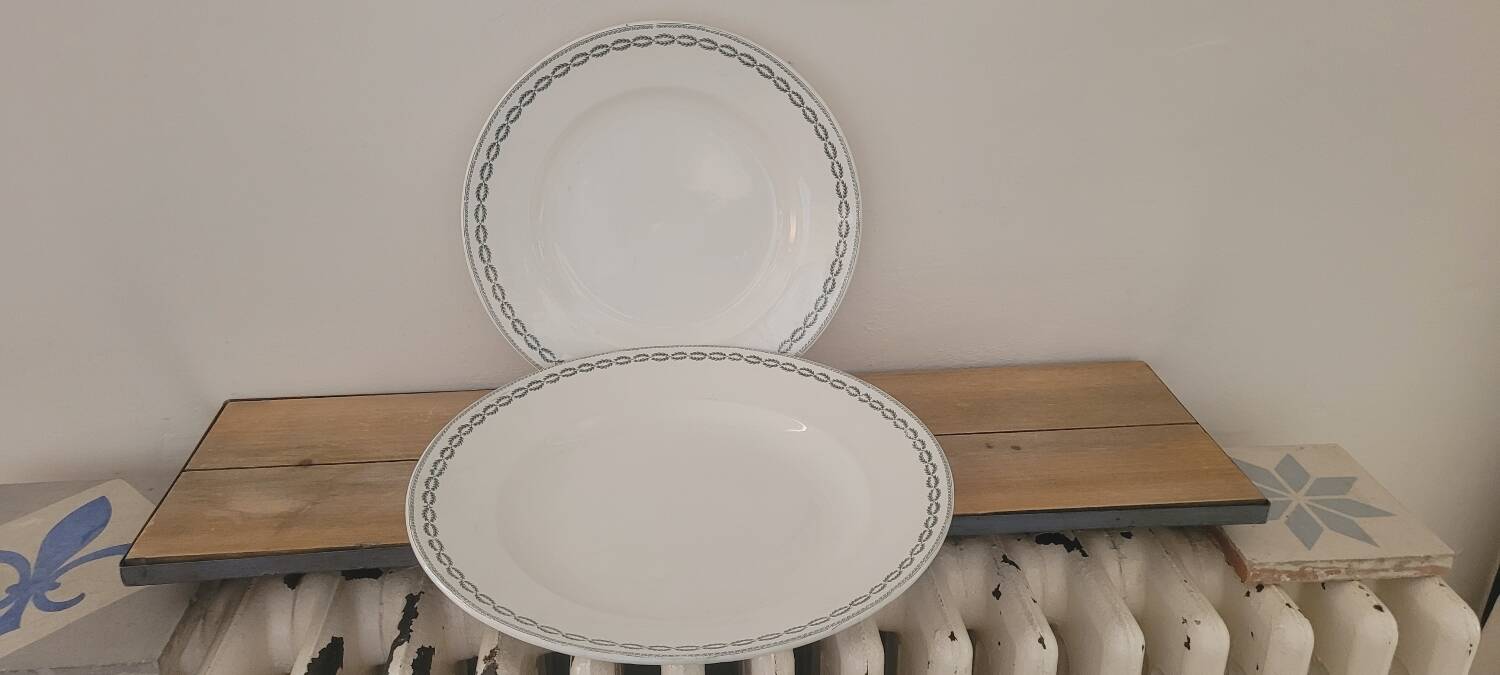 Sarreguemines iron earth serving dishes